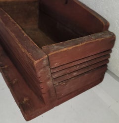 19Thc Hand Carved & Original Red Painted Wall Box