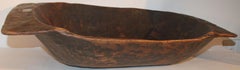 19th Century Hand Carved and Painted Dough Bowl