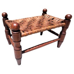 19Thc Hand Carved Walnut W/ Wood Slats