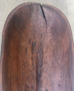 19thc Hand Carved Wooden New England Dough Bowl