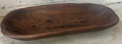 Antique 19thc Hand Carved Wooden New England Dough Bowl