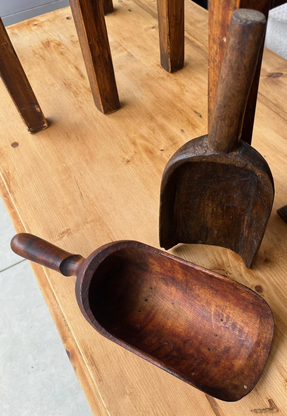 American 19thc Hand Carved Wooden Scoops from Pennsylvania For Sale