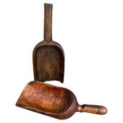 19thc Hand Carved Wooden Scoops from Pennsylvania