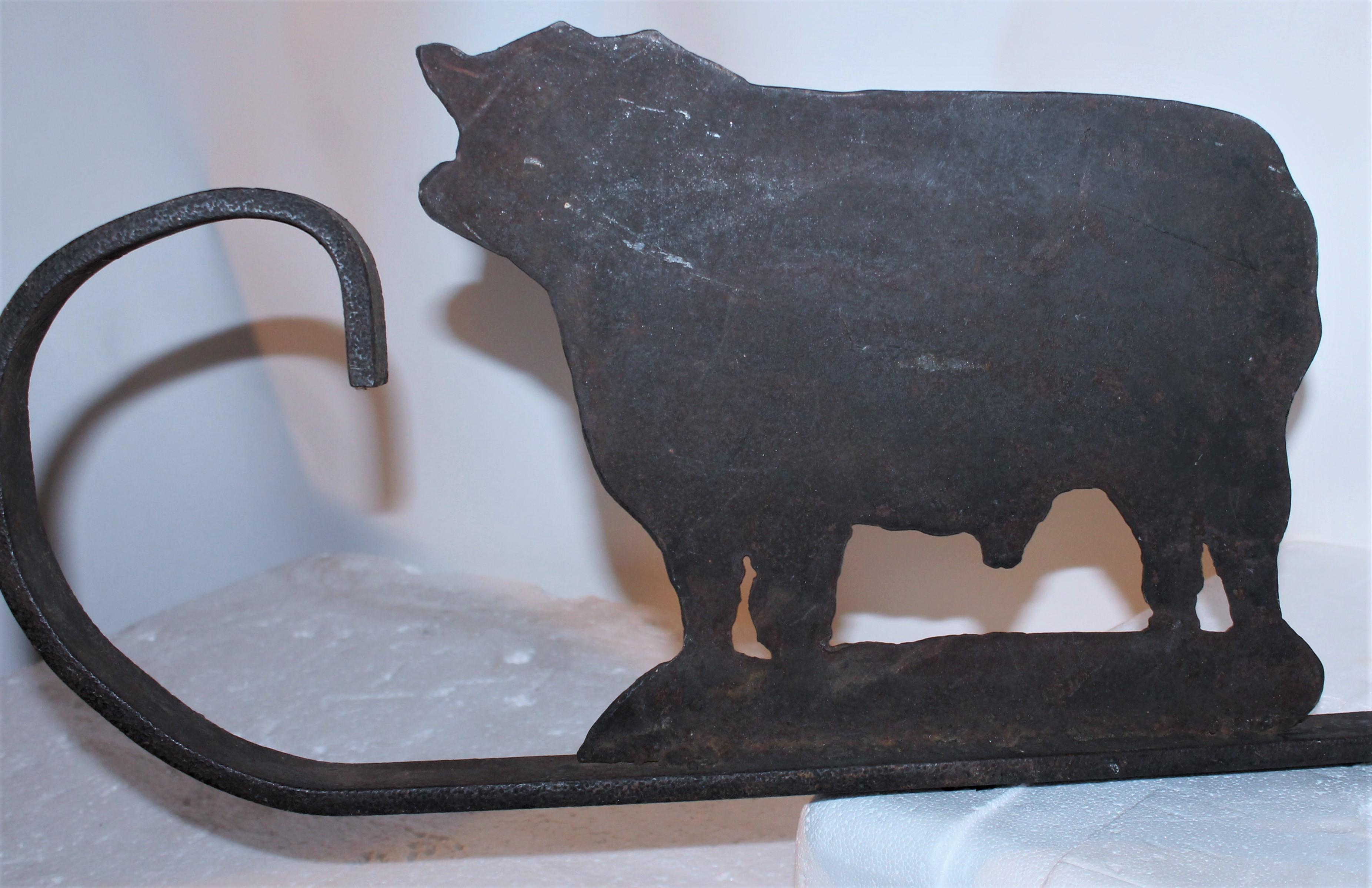 Adirondack 19th Century Handcrafted Iron Cattle Trade Sign