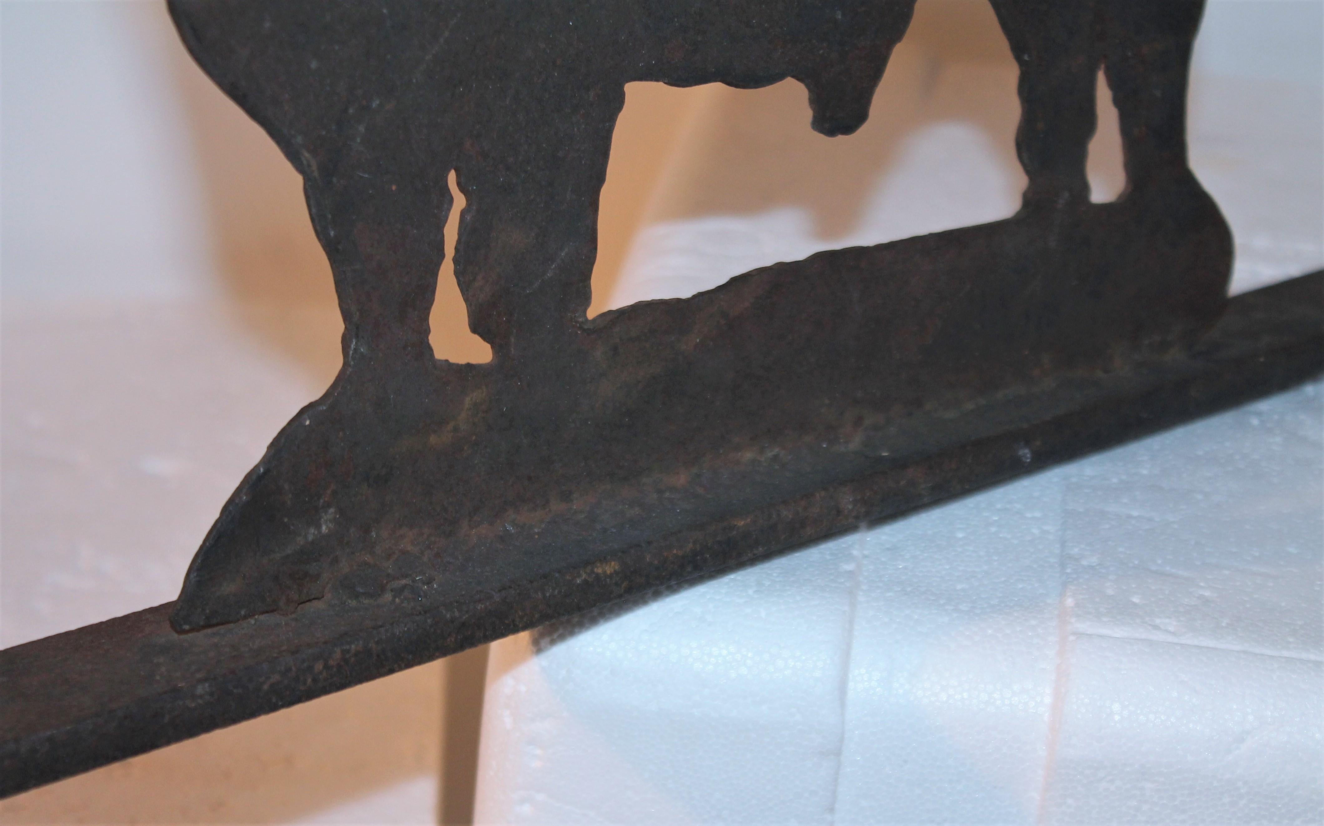 Hand-Crafted 19th Century Handcrafted Iron Cattle Trade Sign