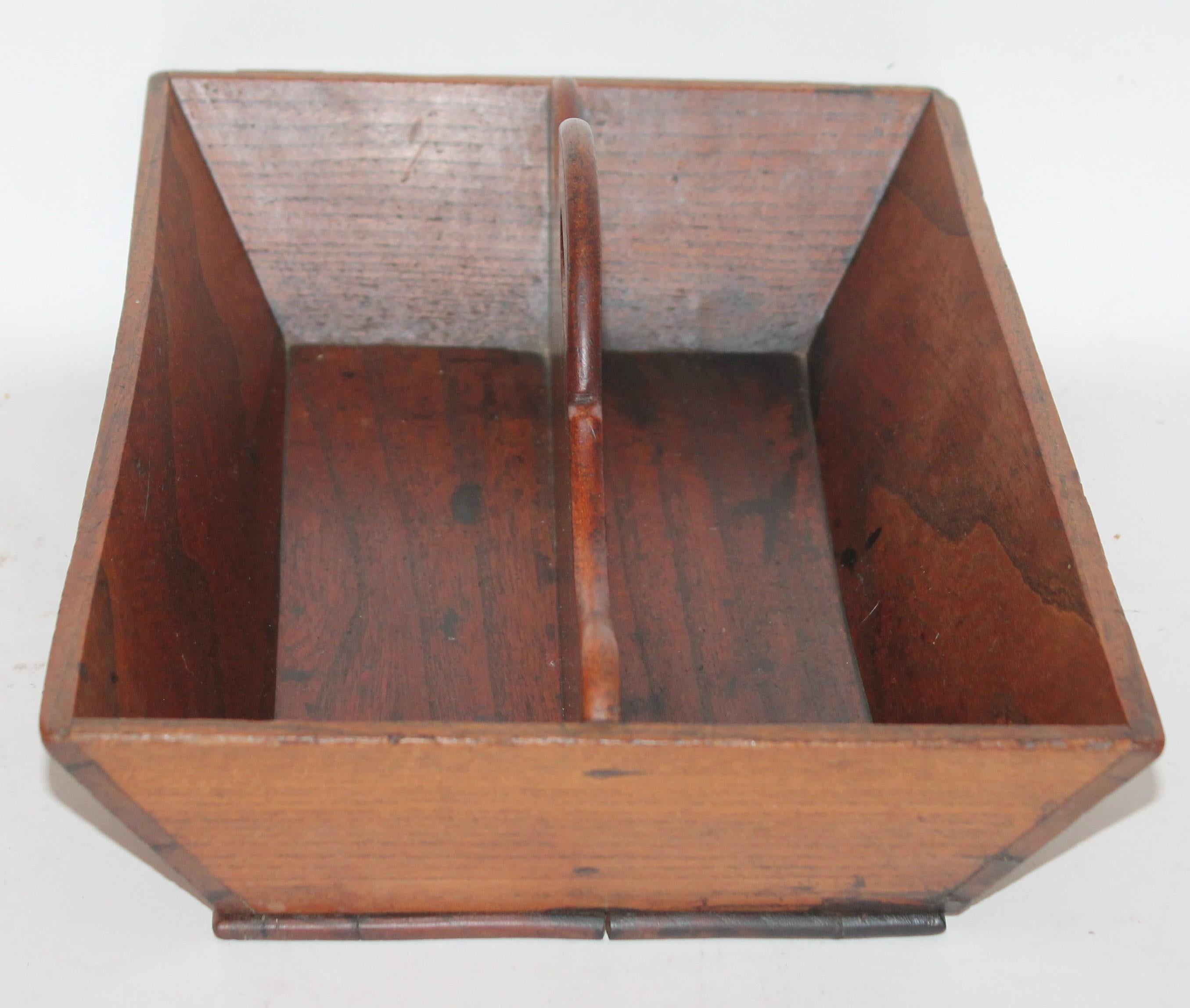 American 19th Century Handcrafted Walnut Cutlery Carrier For Sale