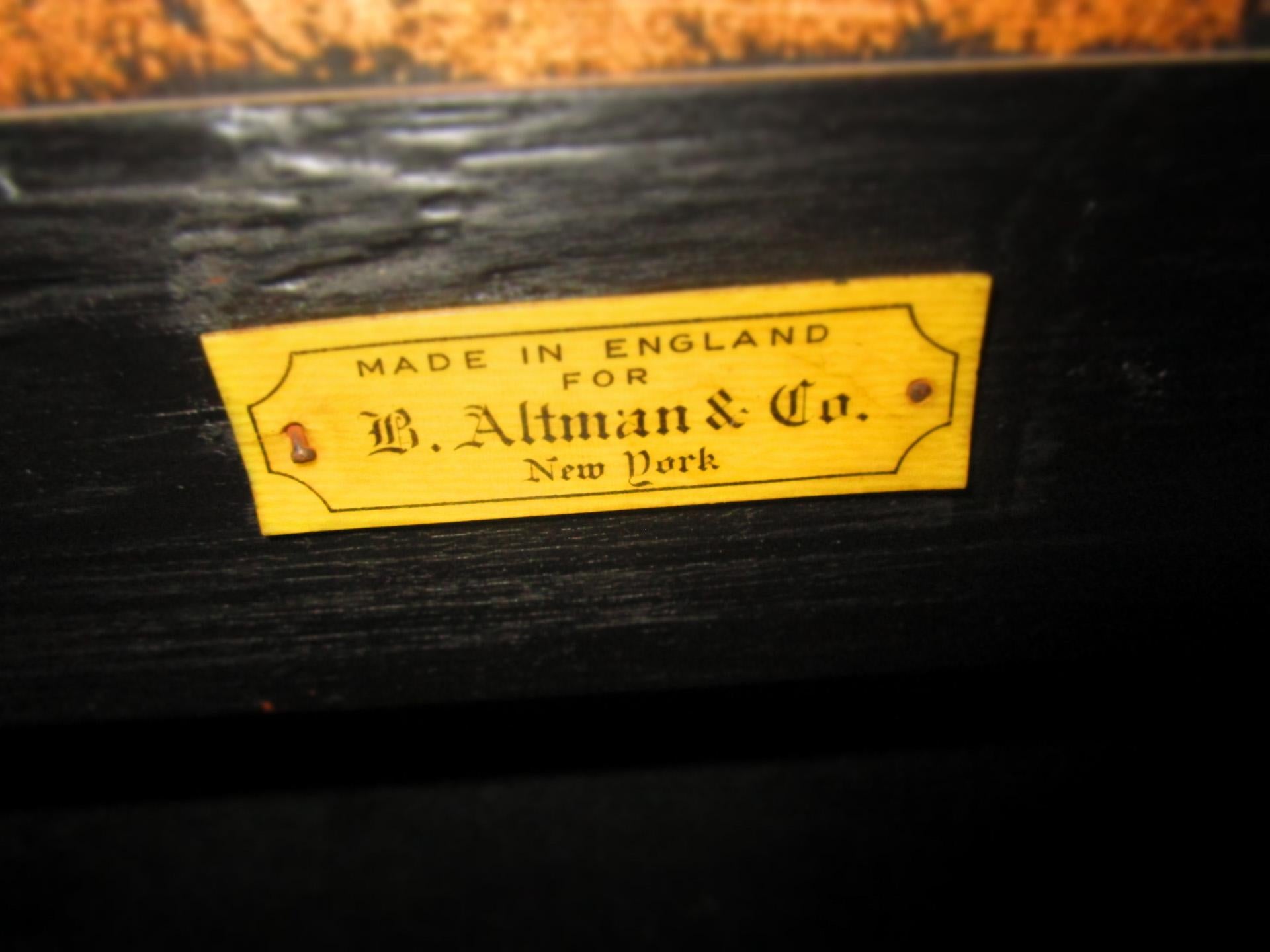 Anglais Écran 4 panneaux en cuir peint à la main Orchard Scene (scène de verger) fait pour I. B. Altman NY