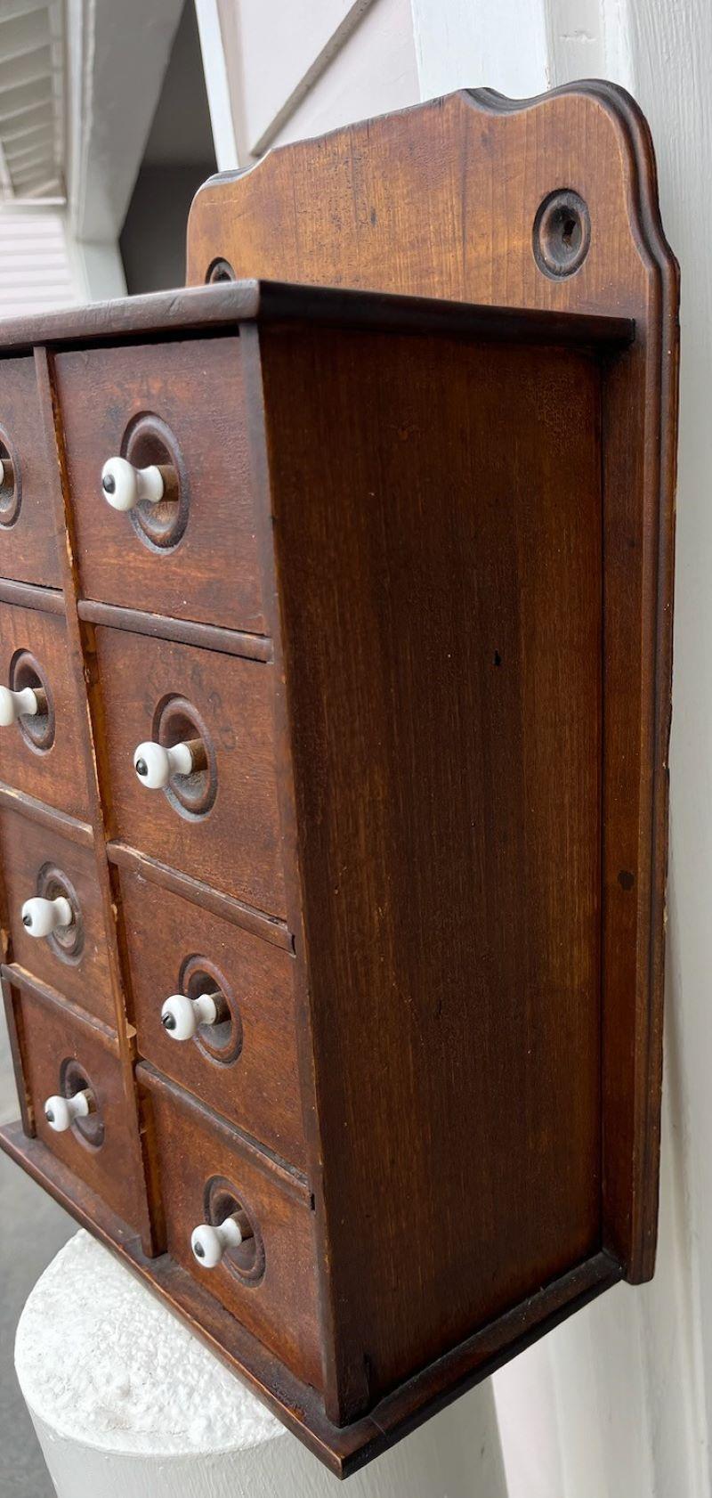 American 19thc Hanging Spice Box W/ Stenciled Spices For Sale