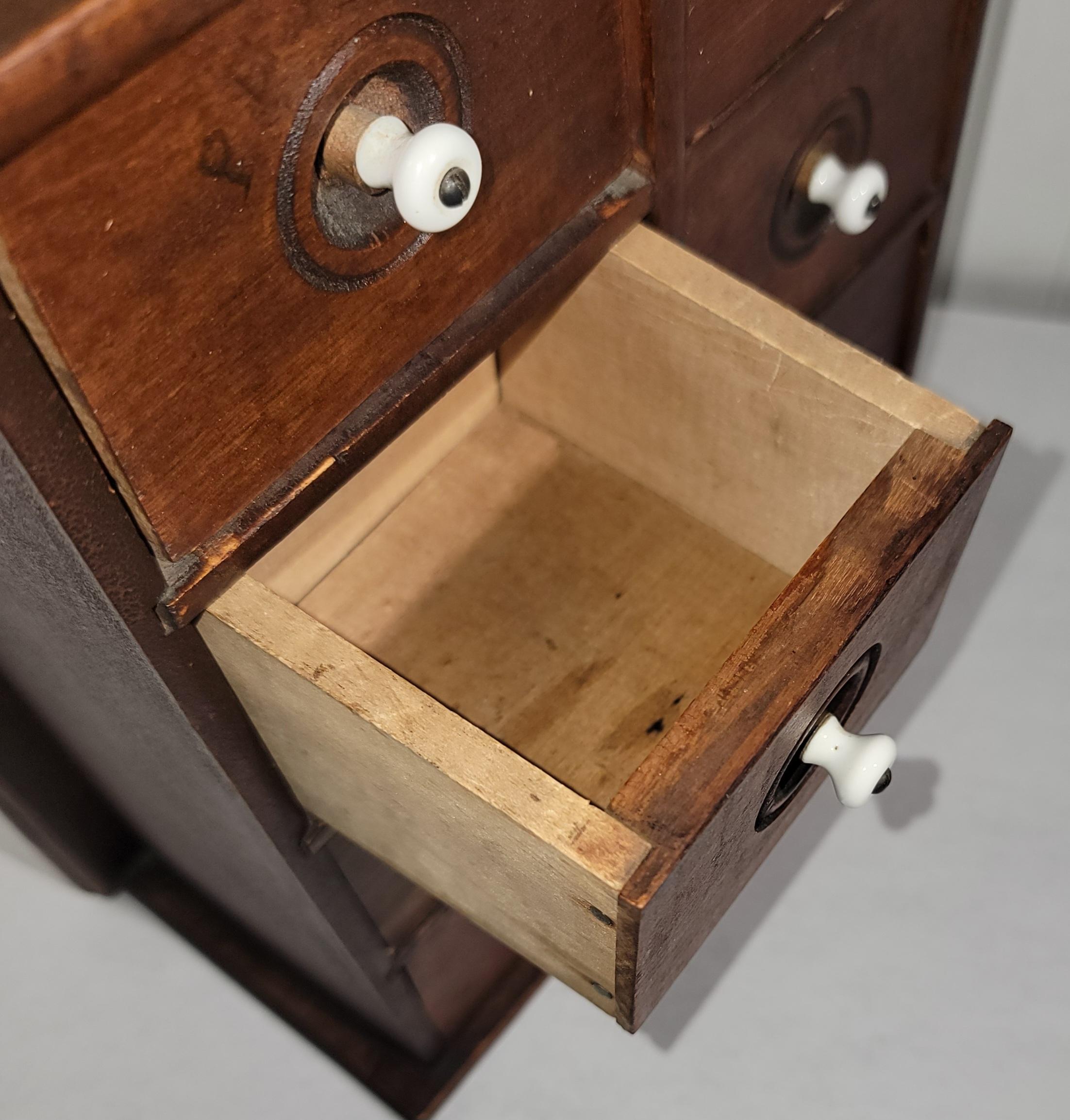 19th Century 19thc Hanging Spice Box W/ Stenciled Spices For Sale
