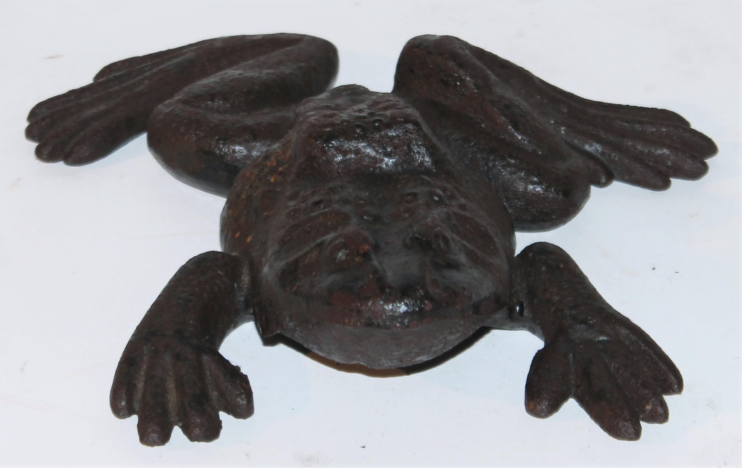 Hand-Crafted 19thC Heavy Cast Iron Frog Door Stop