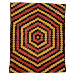 19thc Hexagon Velvet Quilt