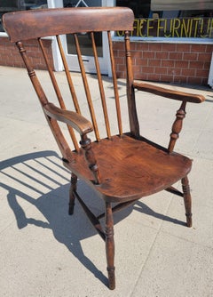 19Thc High Back Windsor  Arm Chair