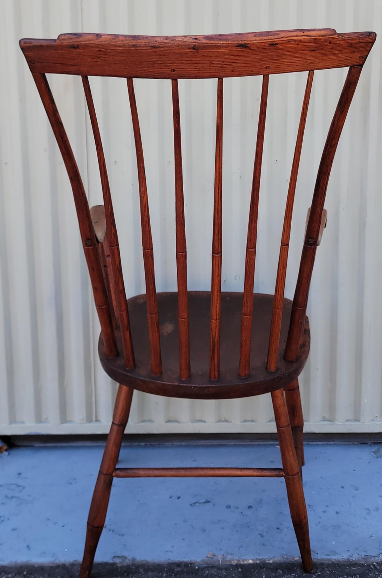 American 19th C High Back Windsor Arm Chair