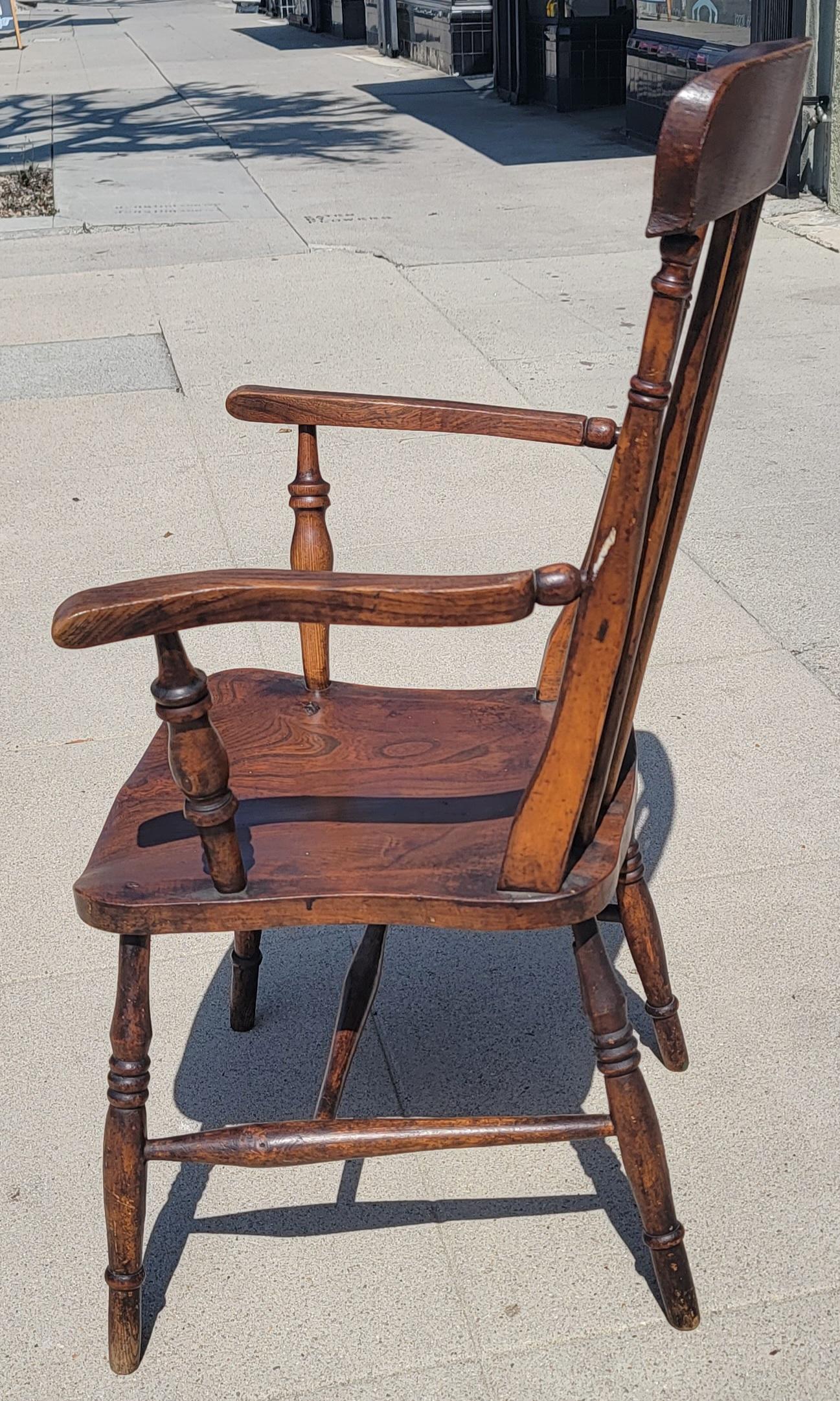 American 19Thc High Back Windsor  Arm Chair For Sale