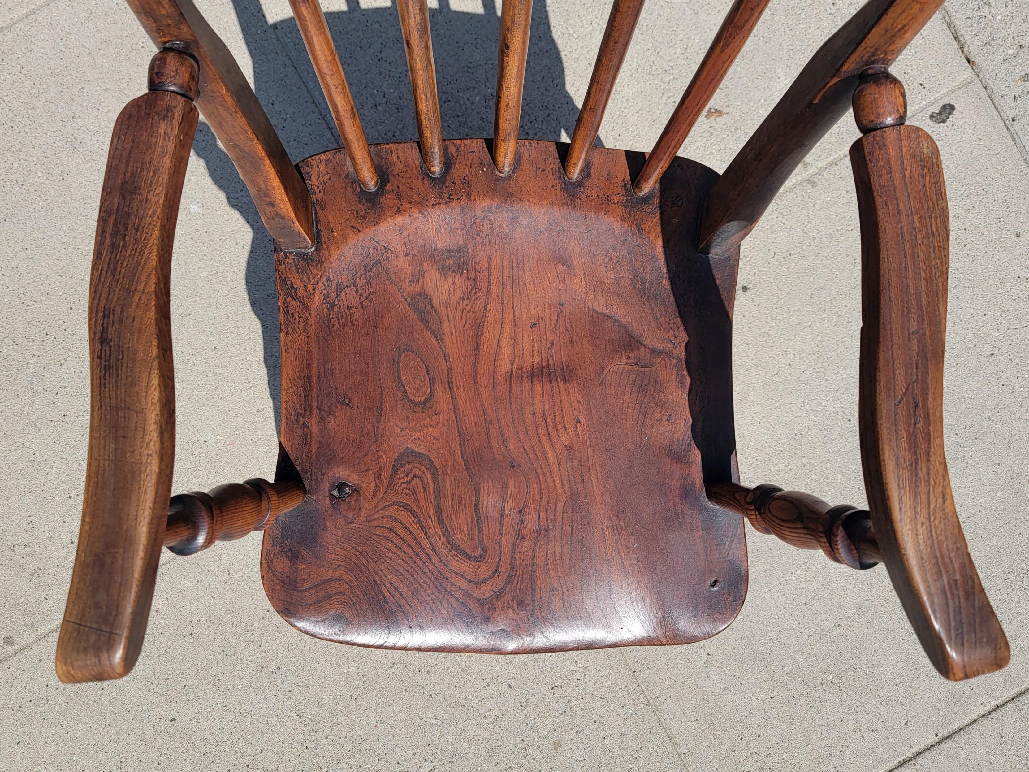 19th Century 19Thc High Back Windsor  Arm Chair For Sale