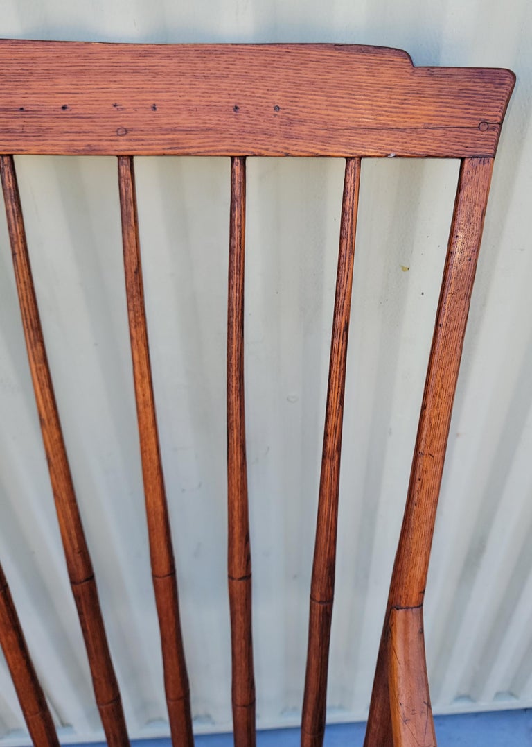 19th C High Back Windsor Arm Chair For Sale at 1stDibs