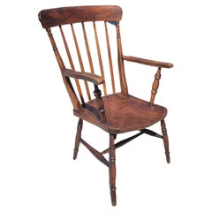 19Thc High Back Windsor  Arm Chair