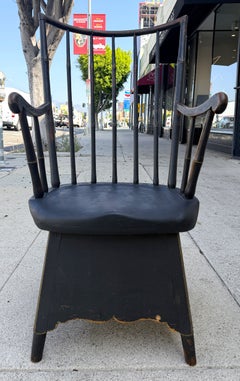 19thc High Back Windsor Arm Chair From N.E.