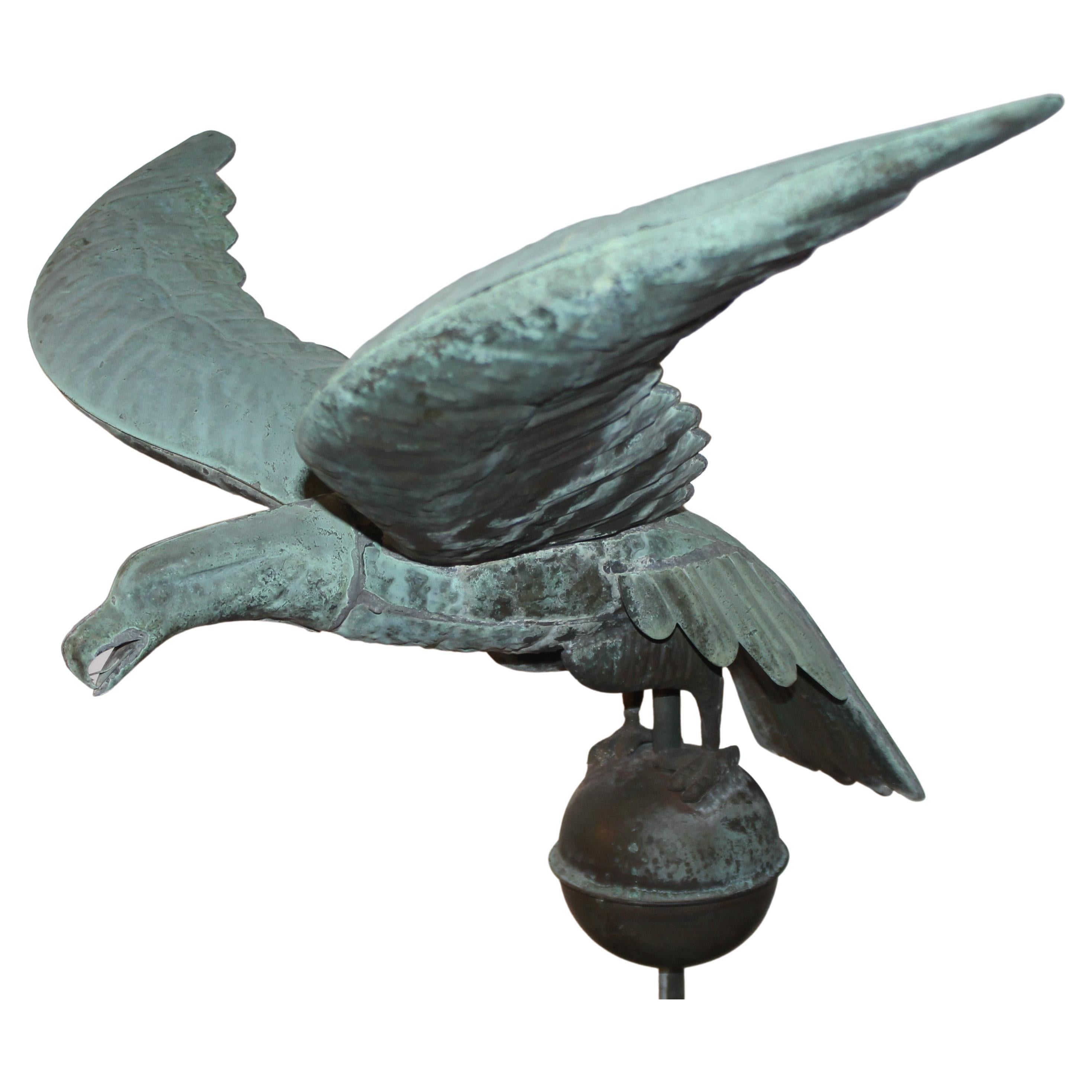 19th C Hollow Body Eagle Weather Vane For Sale