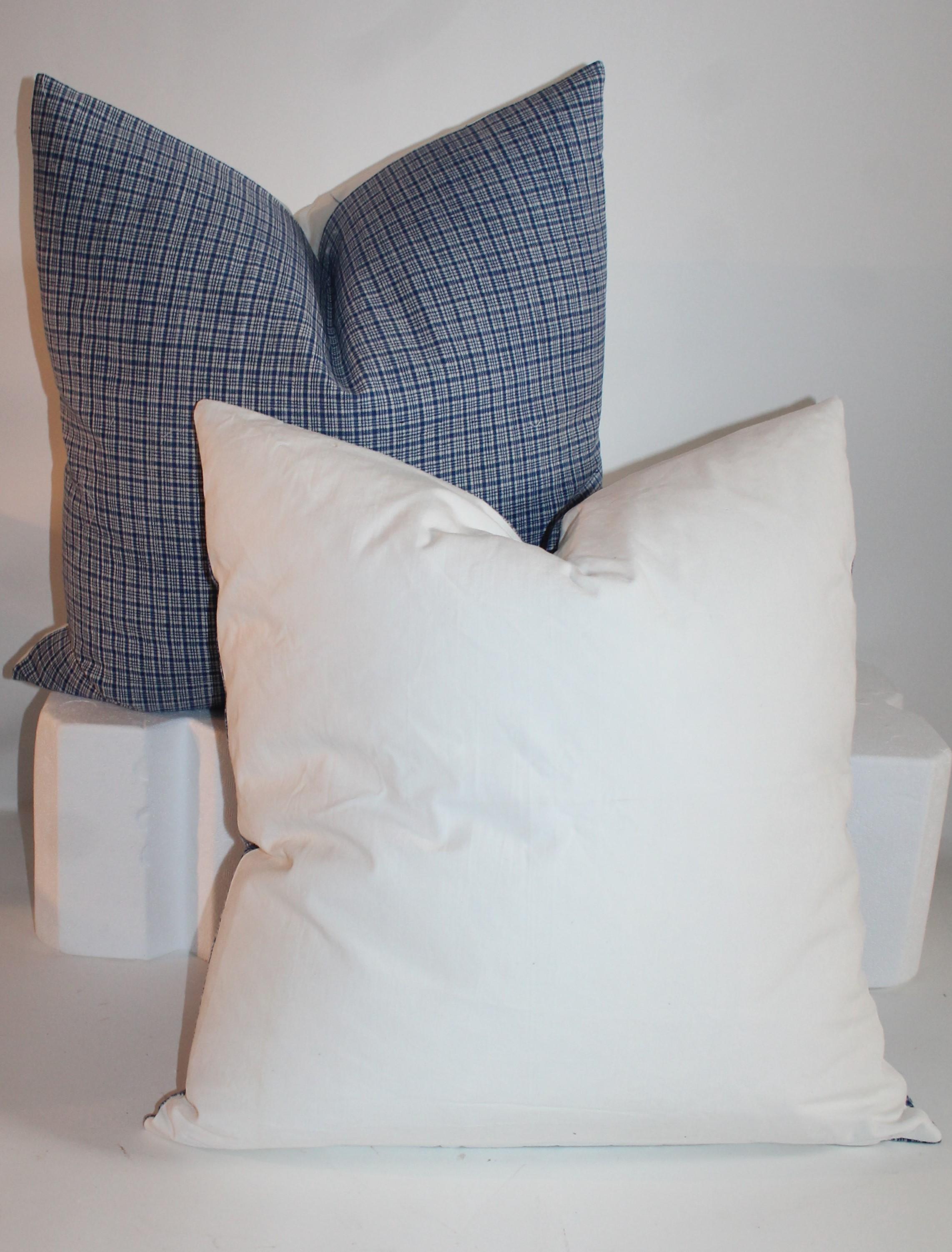 American 19th Century Homespun Linen  Pillows, Pair For Sale