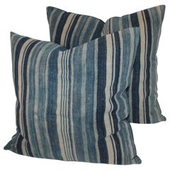 Pair of 19th Century Homespun Linen Pillows