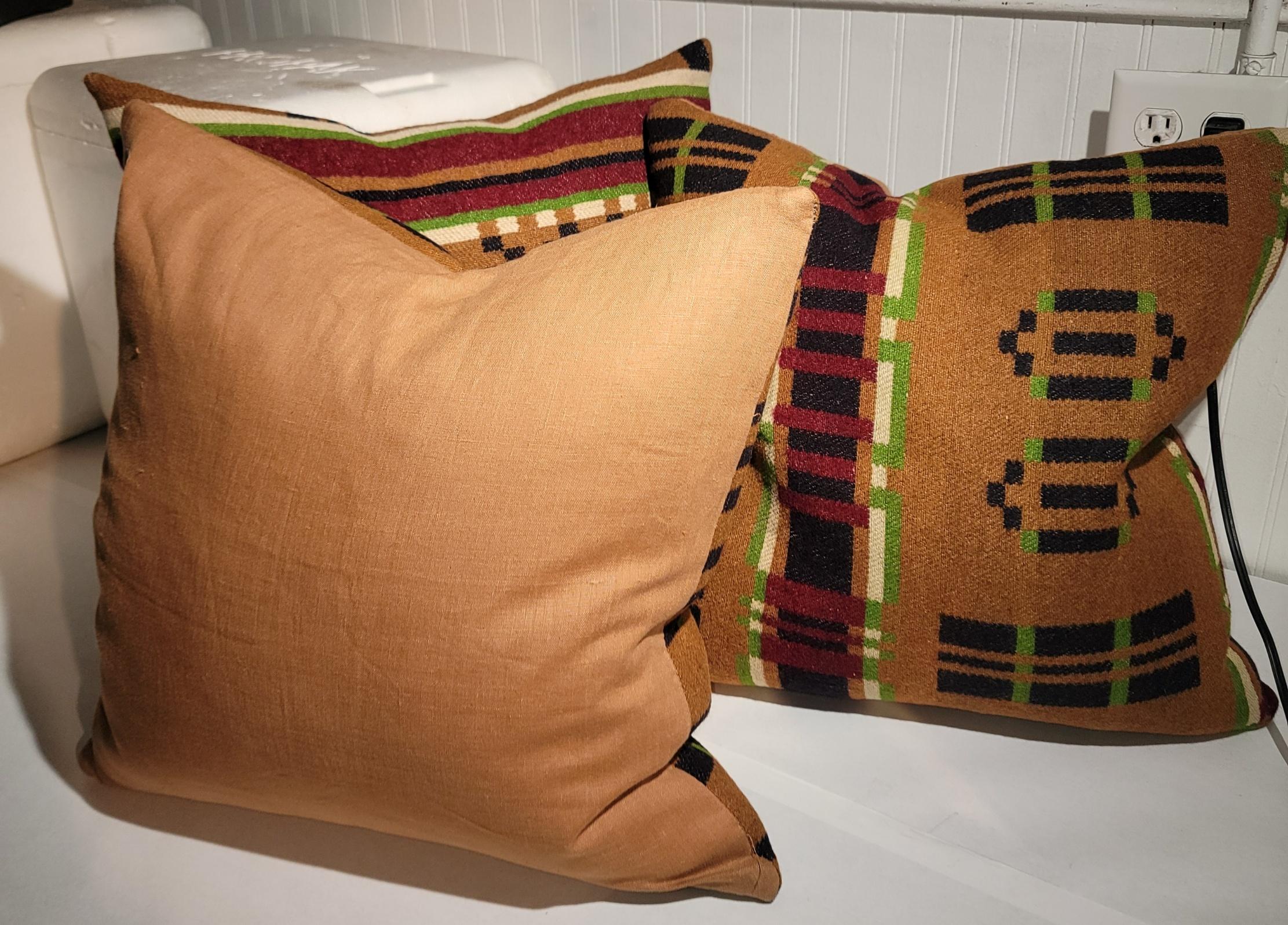19Thc Horse Blanket Pillows -Collection of Three In Good Condition For Sale In Los Angeles, CA