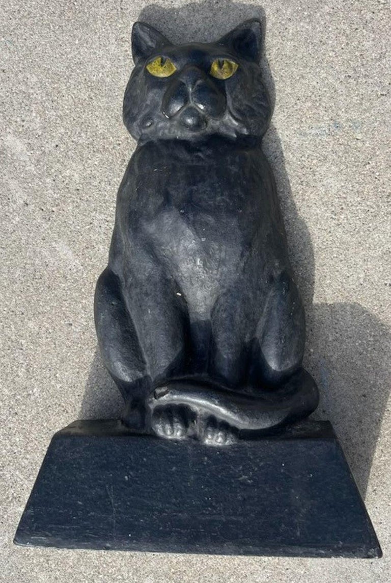 19thc Hubbly Iron Cat Door Stop For Sale at 1stDibs