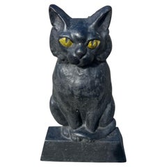 19thc Hubbly Iron Cat Door Stop