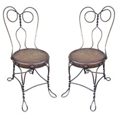 19Thc Ice Cream Parlor Chairs -Children's Dated 1889