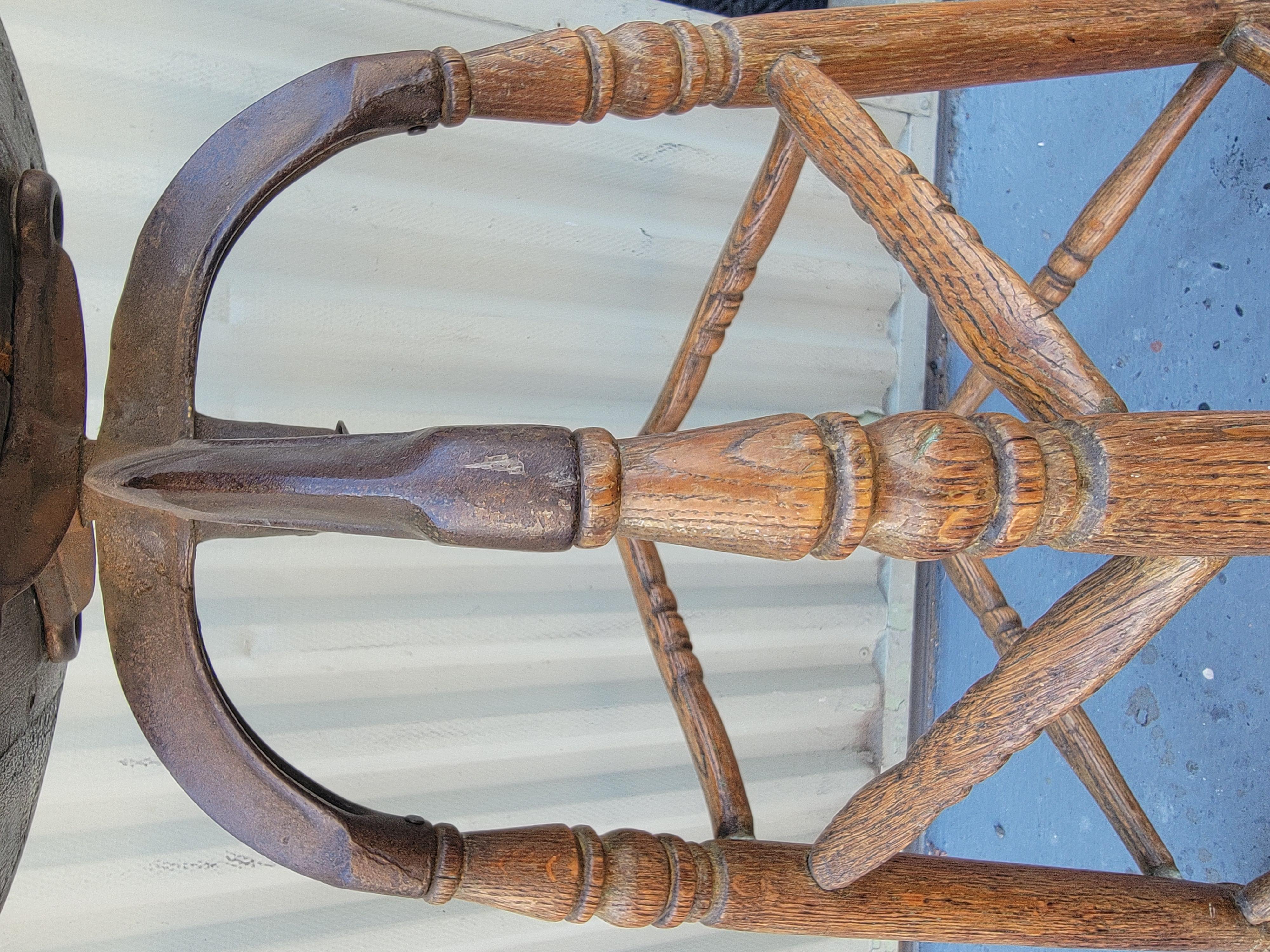 American 19Thc Industrial Swivel Bar Stool For Sale