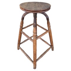 Antique 19Thc Industrial Swivel Bar Stool
