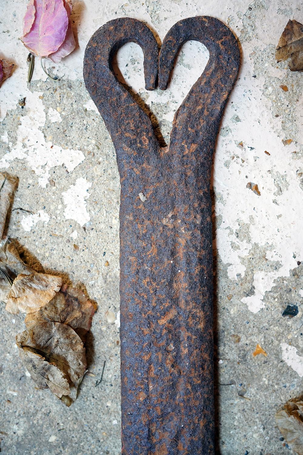 Hammered 19thC Irish Blacksmith Forged Wrought Iron Cross