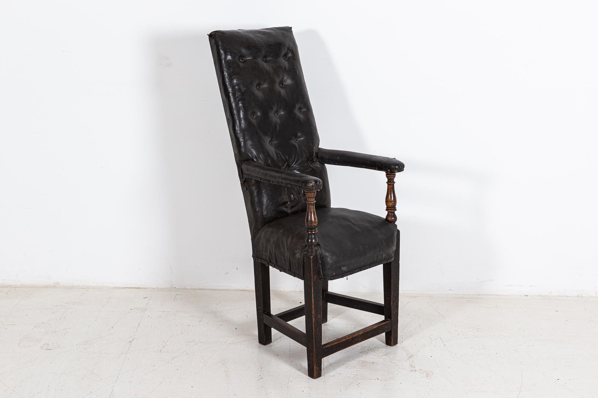 Early 19th Century 19thC Irish Button Back Artist Sitters Chair For Sale