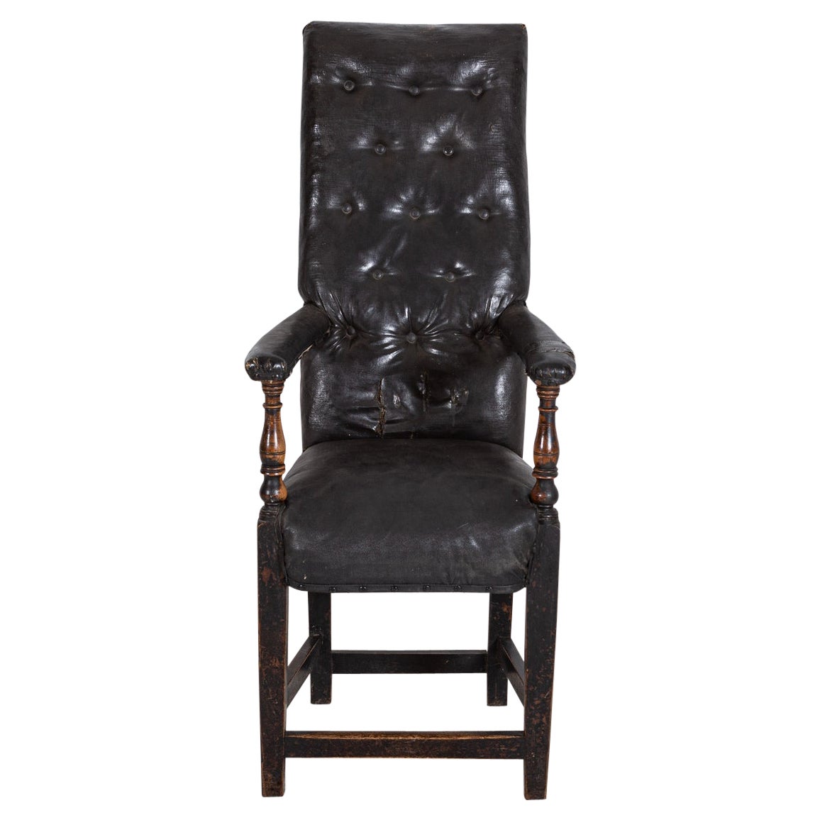19thC Irish Button Back Artist Sitters Chair For Sale