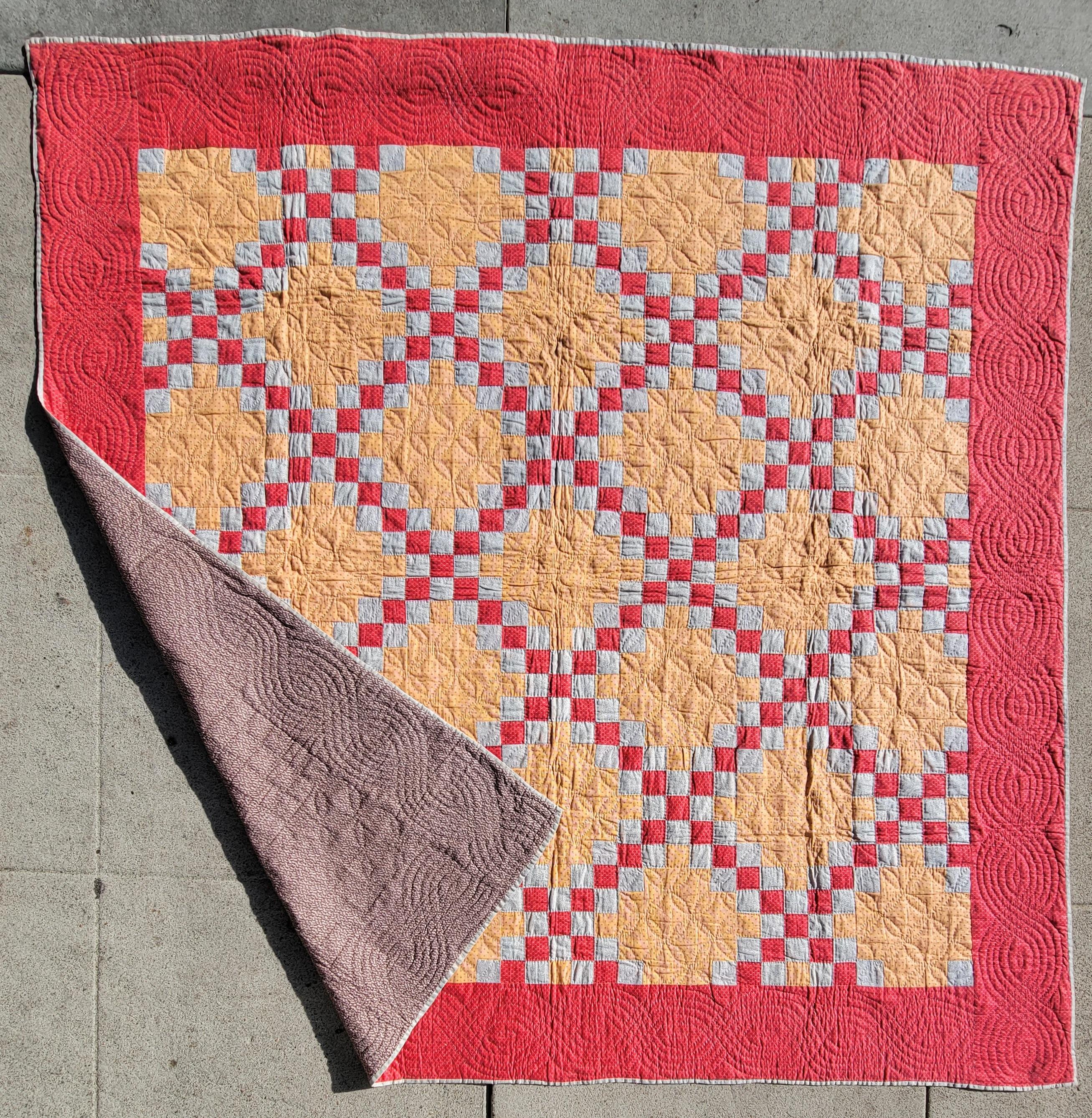 20ième siècle Quilt en chaîne irlandais du 19e siècle en Pennsylvanie en vente
