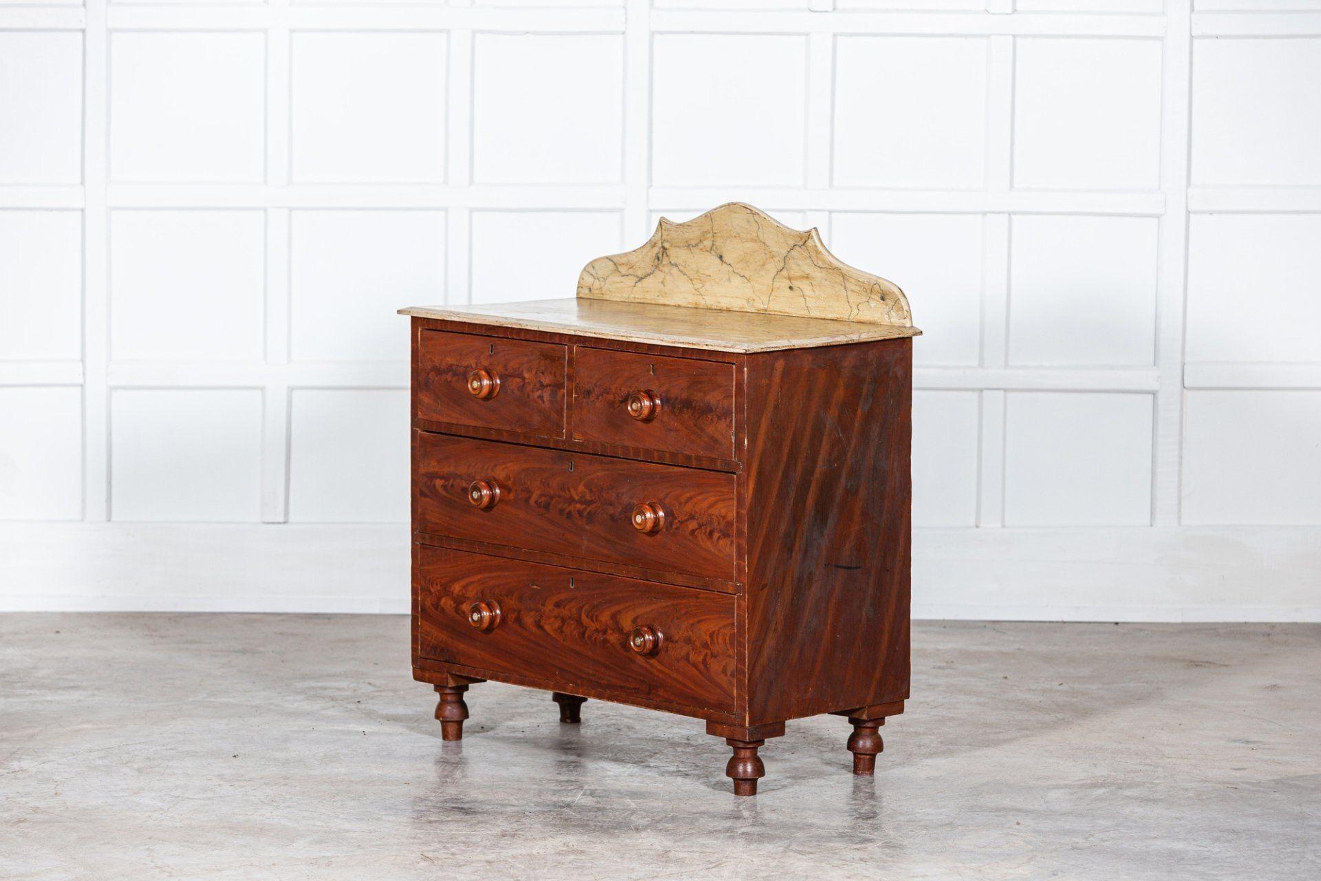 19th C Irish Grained Pine Chest Drawers In Good Condition For Sale In Staffordshire, GB