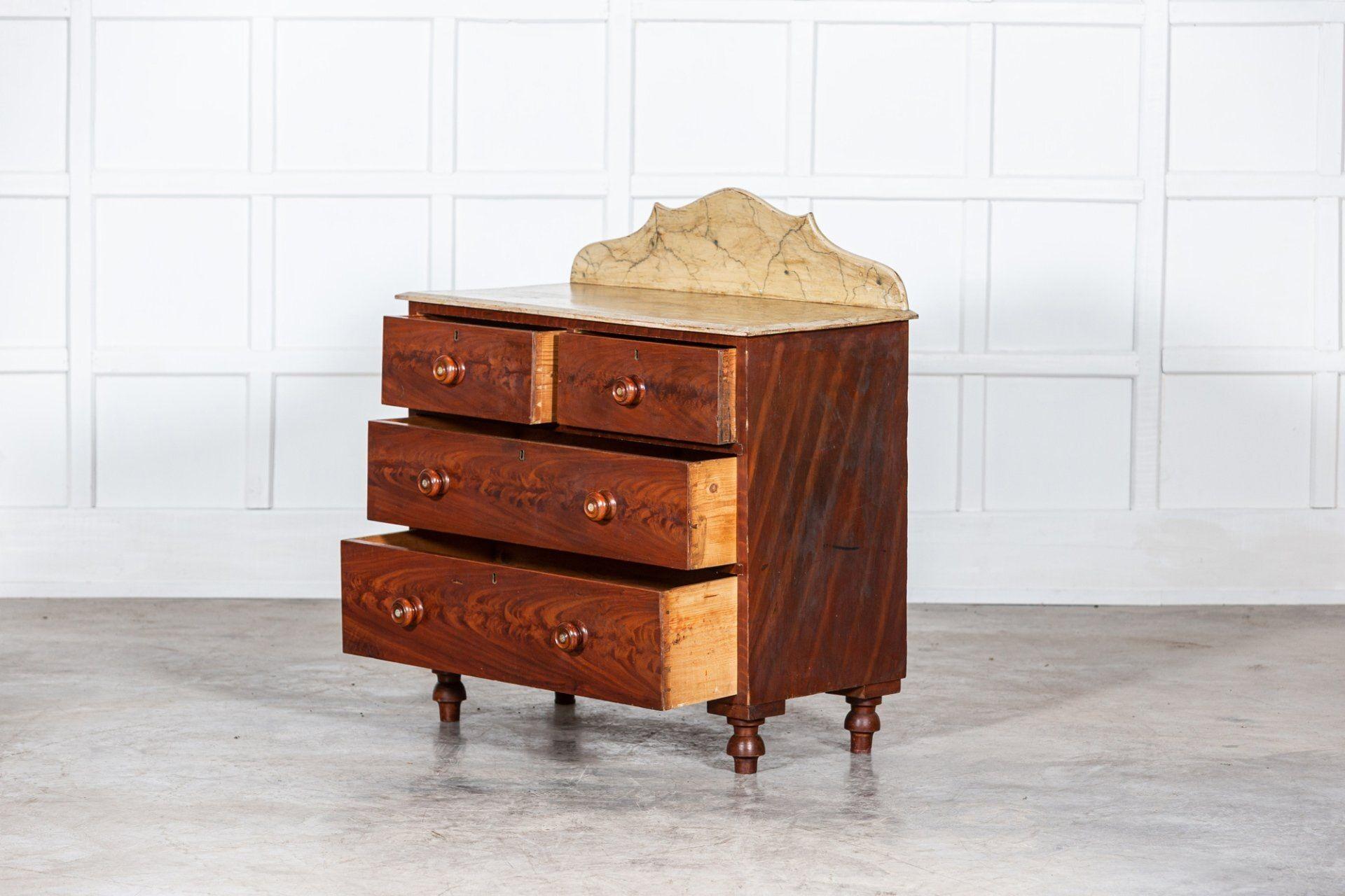 19th Century 19th C Irish Grained Pine Chest Drawers For Sale