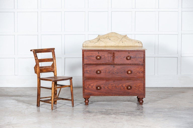 19th C Irish Grained Pine Chest Drawers For Sale at 1stDibs