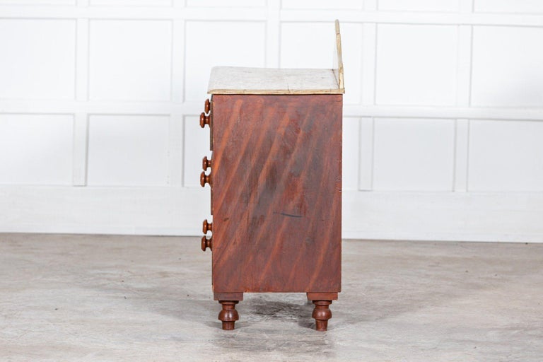 19th C Irish Grained Pine Chest Drawers For Sale at 1stDibs