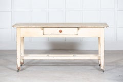 19th C Irish Painted Vernacular Pine Farmhouse Table