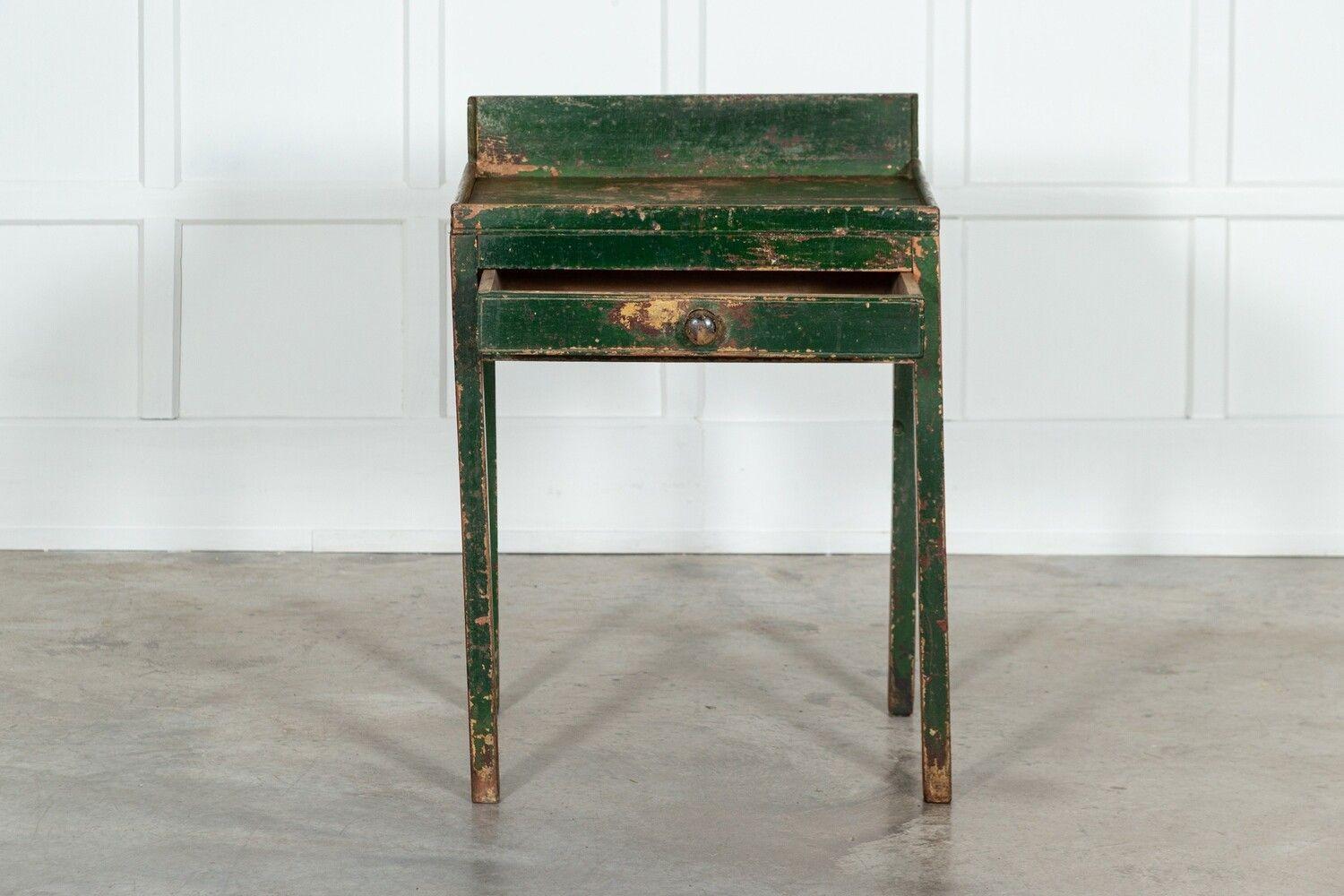 19thC Irish Painted Vernacular Pine Work Table For Sale 7