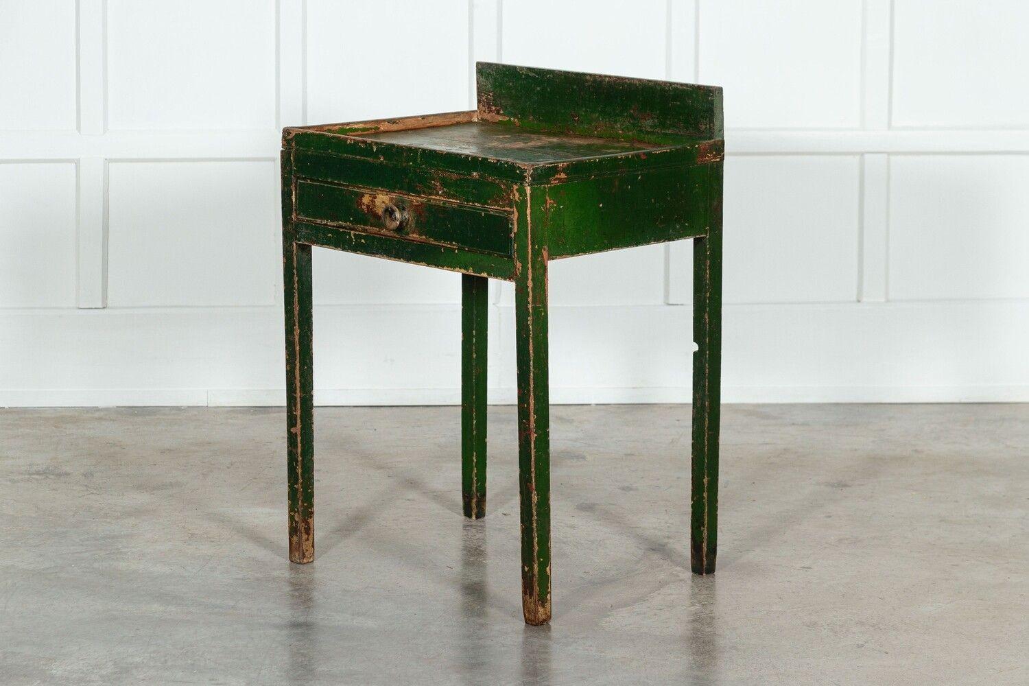 19thC Irish Painted Vernacular Pine Work Table For Sale 1