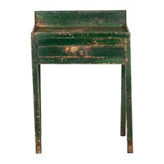 19thC Irish Painted Vernacular Pine Work Table