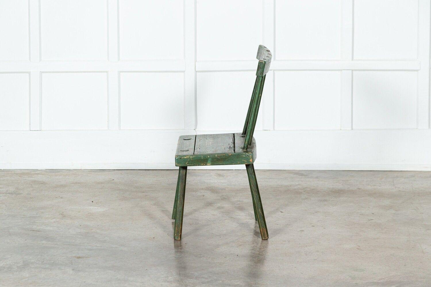 19thC Irish Vernacular Painted Ash, Elm & Pine Hedge Chair For Sale 6