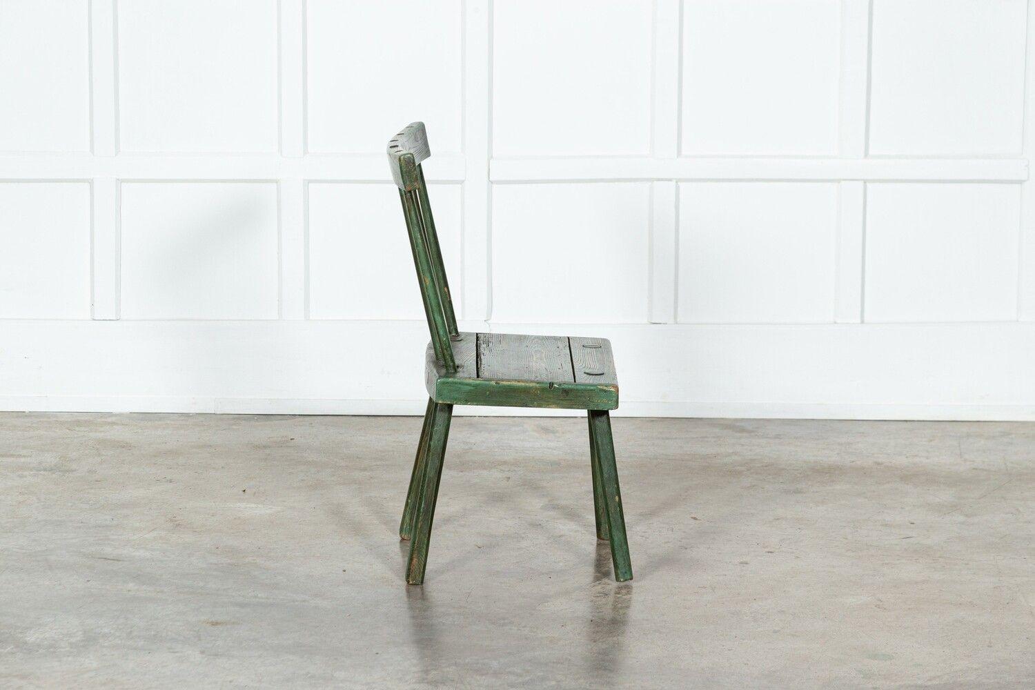 19thC Irish Vernacular Painted Ash, Elm & Pine Hedge Chair For Sale 7