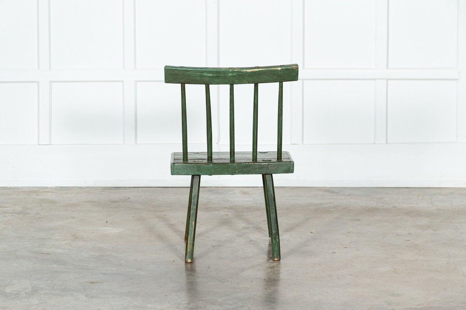 19thC Irish Vernacular Painted Ash, Elm & Pine Hedge Chair For Sale 3