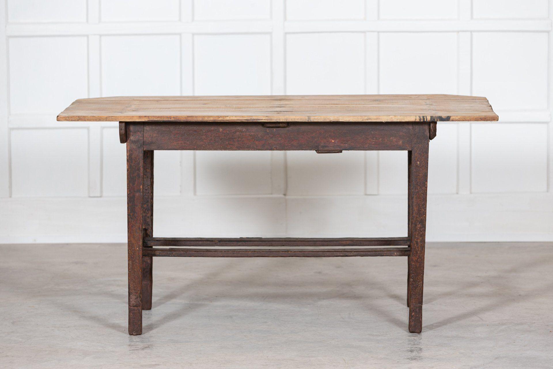 19thC Irish Vernacular Painted Pine Farmhouse Table For Sale 10