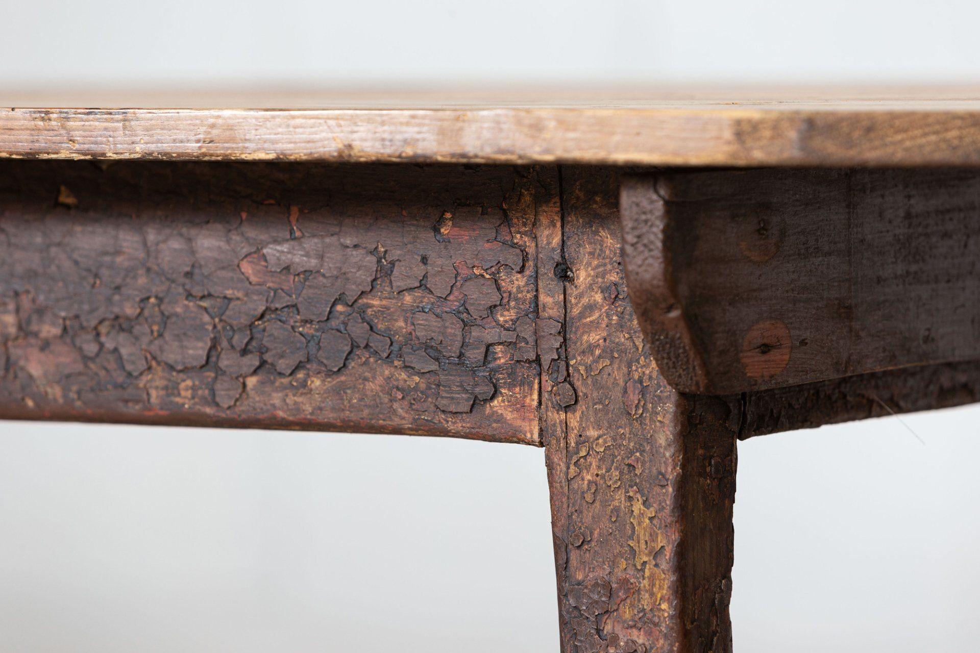 Irischer, spektakulärer bemalter Kiefernholztisch aus dem 19. Jahrhundert (Gemalt) im Angebot