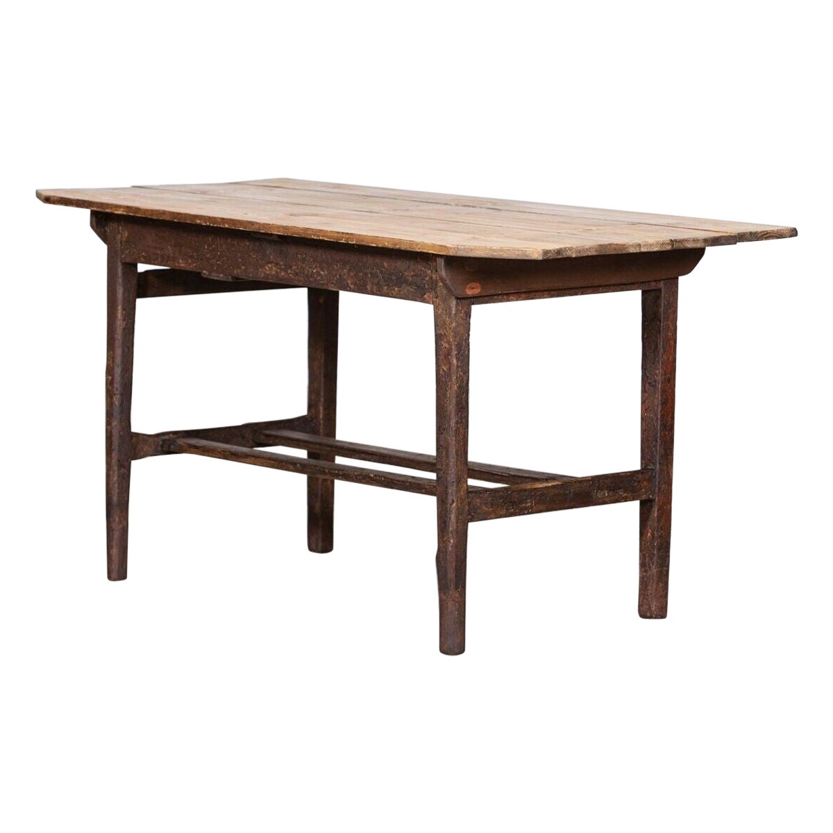 19thC Irish Vernacular Painted Pine Farmhouse Table
