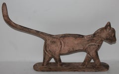 19th Century Iron Cat Door Stop in Original Paint